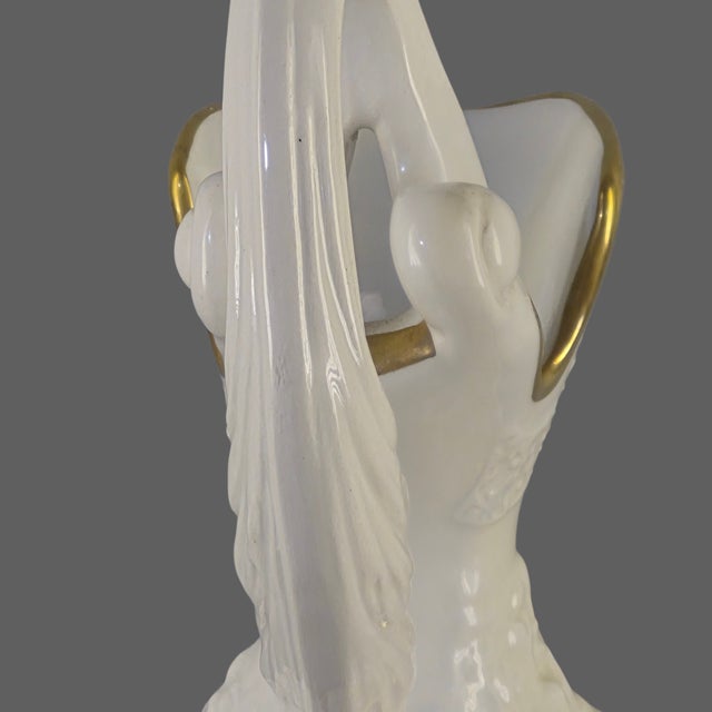 Elegant Neo-Classical Ewer Gilded White Ornate Figural Porcelain Capoimpero Ardald Italy For Sale - Image 9 of 16