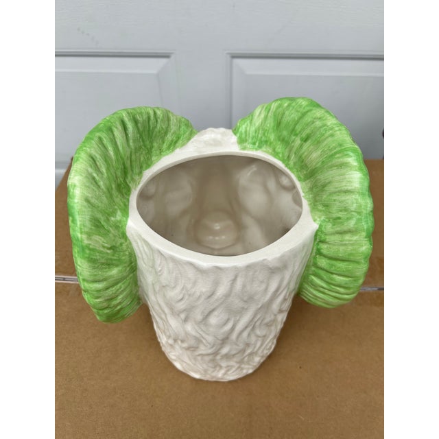 Mid 20th Century Ceramic Ram’s Head Planter For Sale In Milwaukee - Image 6 of 8
