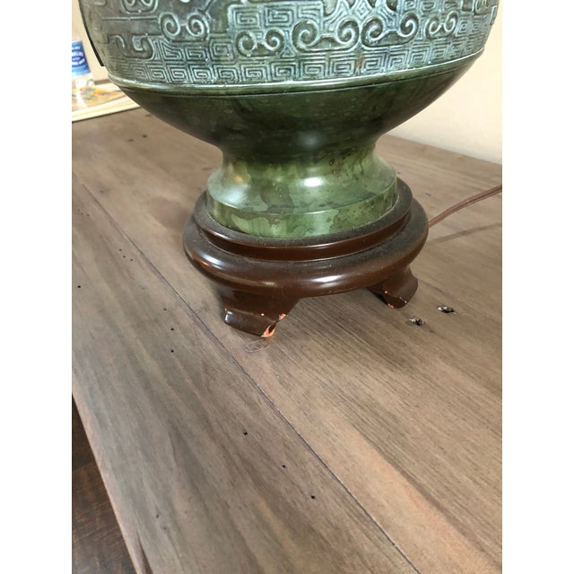 1950s Vintage Mid-Century Chinese Bronze Marbro Lamps - a Pair For Sale - Image 5 of 13