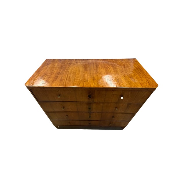 19th C Biedermeier Birch Secretaire Commode / Writing Chest For Sale - Image 4 of 9