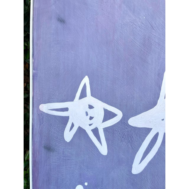 Wood Late 20th Century Original XL Purple Star Painting on Board Signed by Zandra Rhodes For Sale - Image 7 of 13