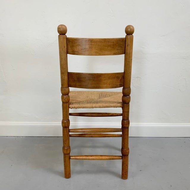 1940s Vintage French Decorative Wood Chairs, 1940, Set of 2 For Sale - Image 5 of 16