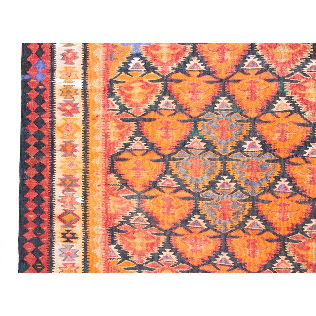 Textile Early 20th Century Persian Qazvin Kilim Rug For Sale - Image 7 of 15