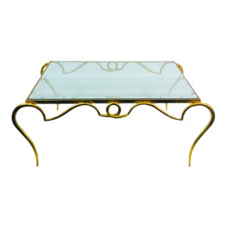 Rene Prou Gilt Iron Coffee Table For Sale