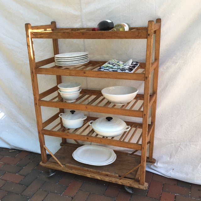 Vintage Industrial Wooden Bakers Rack Chairish