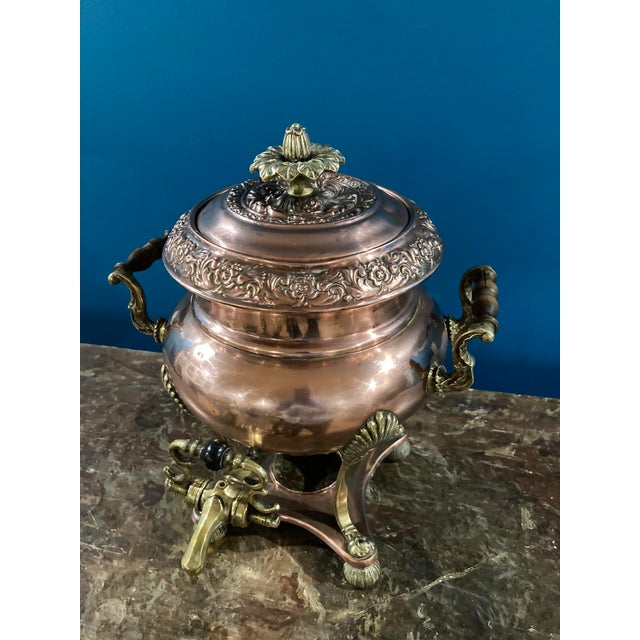 Antique 19th Century Copper & Cast Brass Tea Urn — Circa 1890, 19 Watchers For Sale - Image 9 of 15