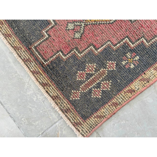Hand Knotted Door Mat, Entryway Rug, Bath Mat, Kitchen Decor, Small Rug, Turkish Rug - 1′9″ × 3′6″ For Sale - Image 9 of 11