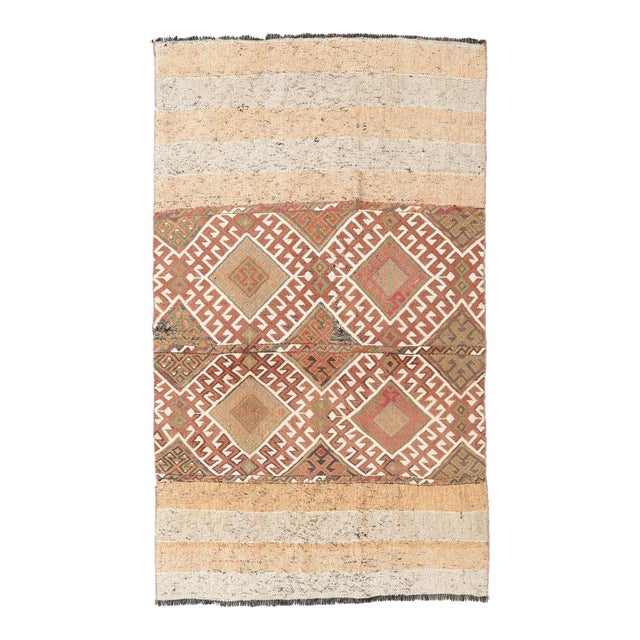 Small Unique Decorative Kilim Rug - 3`1″ X 5`3″ For Sale