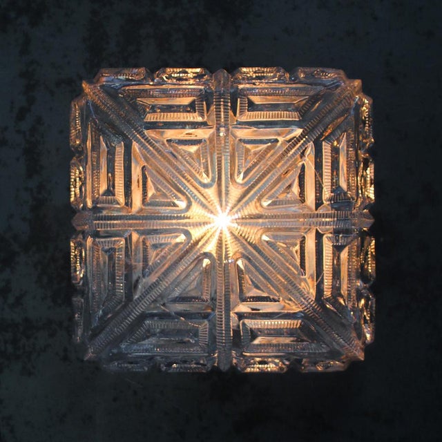 1960s Mid-Century Clear Glass Sconces Flush Mounts For Sale - Image 5 of 8