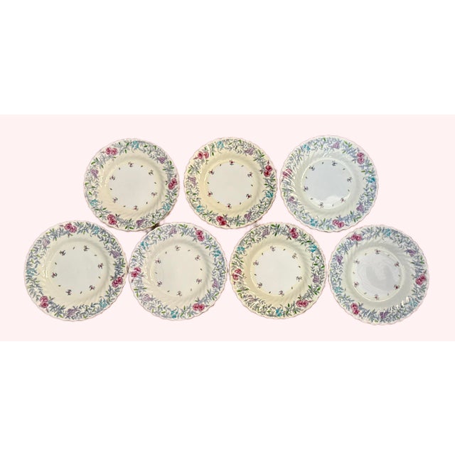 Minton Minton English Fine Bone China Plates - Set of 7 For Sale - Image 4 of 11