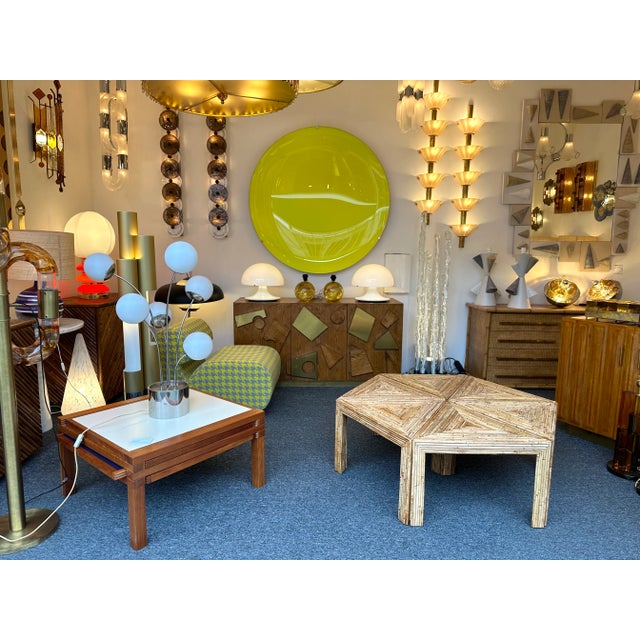 Mid-Century Modern Hollywood Regency Set of 6 coffee, cocktail, low, side end tables in bamboo, rattan raffia, wicker by...