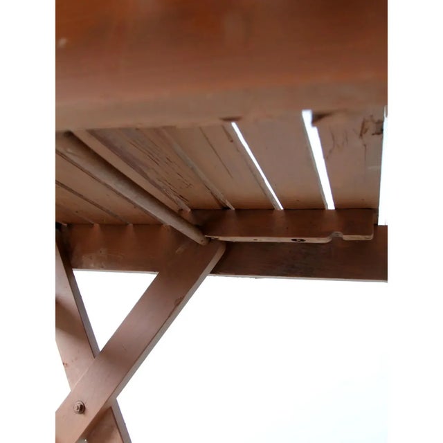 Red Vintage Wooden Patio Table & 4 Chairs For Sale - Image 8 of 16