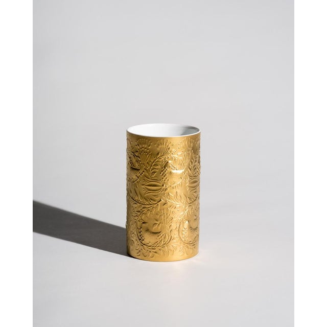 Ceramic Sculptural Golden Magic Flute Vase in Porcelain by Bjørn Wiinblad for Rosenthal Studio-Line, 1992 For Sale - Image 7 of 7