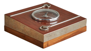 Gucci Wood + Chrome Clock, 1970s