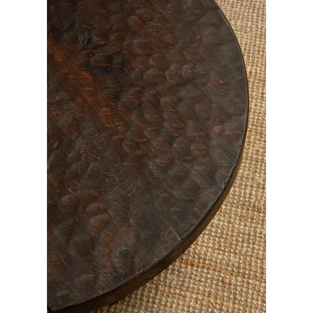 Hand-Hammered Wood Coffee Table, 1970s For Sale - Image 6 of 8