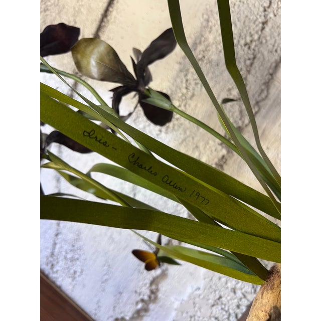 1970s Vintage Charles Allen Metal Iris & Butterfly Sculpture For Sale In Dallas - Image 6 of 6