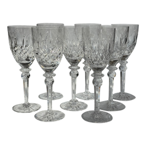 Late 20th Century Rogaska Queen Wine Glasses Set of 8