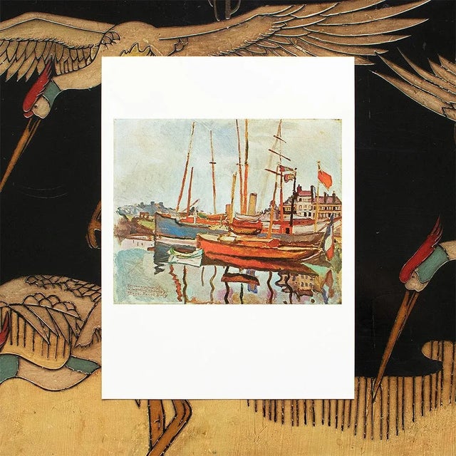 Nautical 1970 After Raoul Dufy "Le Port Du Havre", Full-Color Parisian Print For Sale - Image 3 of 7
