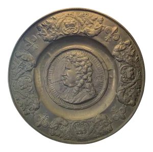 Brass Repousse Louis XIV Platter