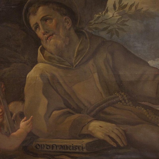Italian School, Saint Francis of Assisi, 1770, Oil on Canvas For Sale - Image 6 of 11