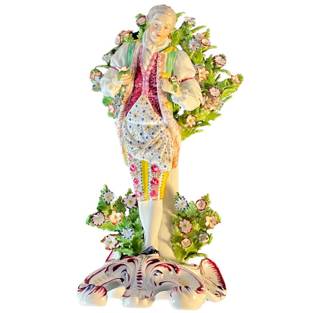 Antique Edme Samson Chelsea Style Porcelain Gentleman Figurine For Sale - Image 10 of 17