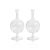 Lillee Round Glass Footed Vases, Set of 2 For Sale - Image 4 of 4