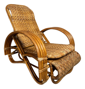Vintage Chaise Lounge in Wicker, 1970s