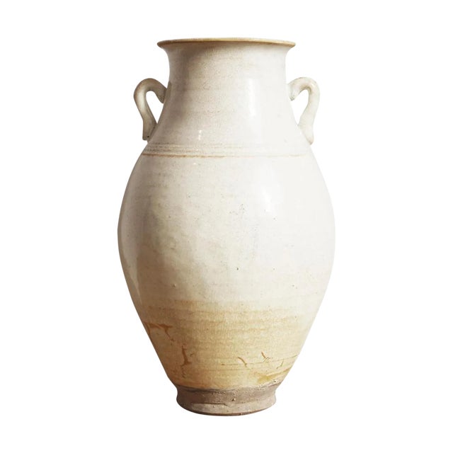 Vintage Farmhouse White Milk Pitcher / Vase For Sale