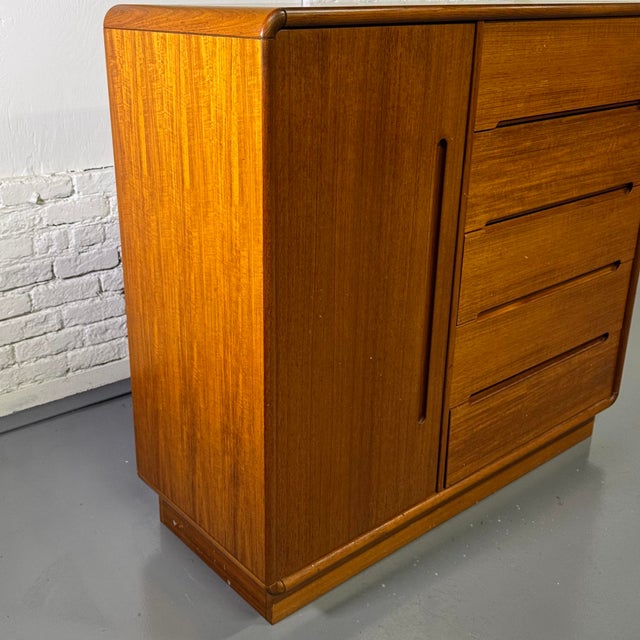 Brown 90's Teak Gentleman's Chest by Sun Cabinet Company For Sale - Image 8 of 11