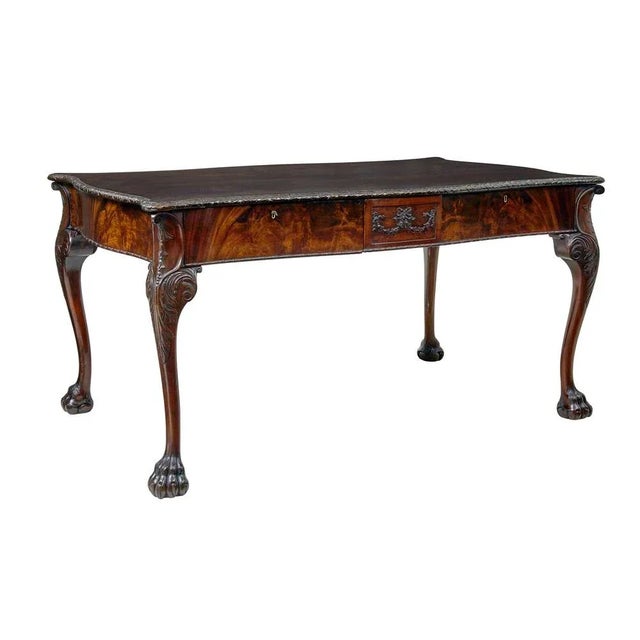 Mid 19th Century Chippendale English Partners Desk, 1860s For Sale - Image 15 of 15
