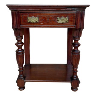 Early 20th Century Console Table with One Drawer and Low Open Shelf, 1920s For Sale