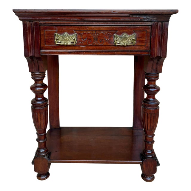 Early 20th Century Console Table with One Drawer and Low Open Shelf, 1920s For Sale