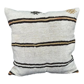 Turkish Hemp Pillow Cushion Natural Beige Brown Pillow Cushion Cover 24"x24" For Sale
