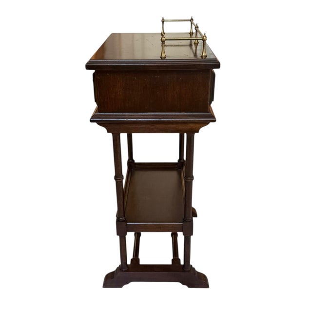 Ethan Allen Mid 20th Century Ethan Allen Georgian Court Solid Cherry Telephone Table For Sale - Image 4 of 12