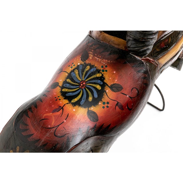 Metal Vintage Painted Carousel Horse on Metal Support Stand For Sale - Image 7 of 13