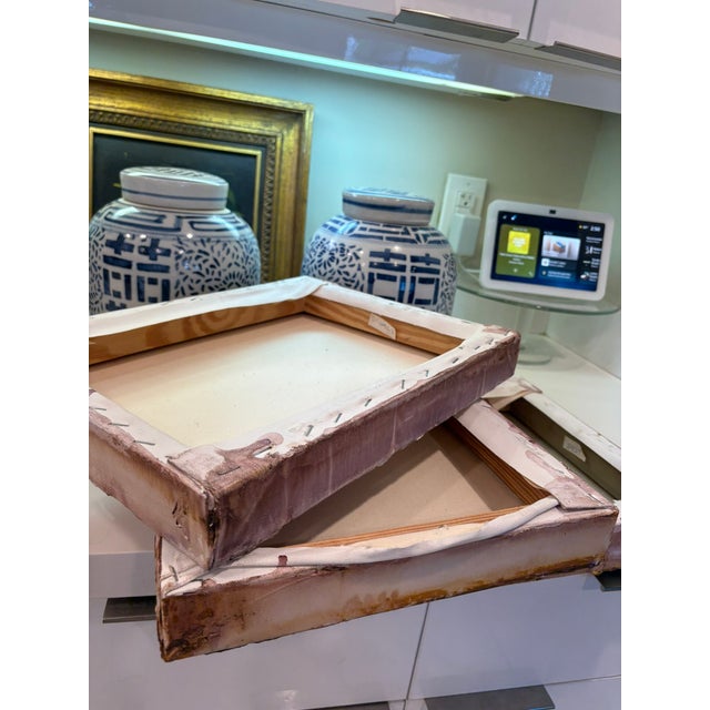 Vintage Abstract Contemporary Folk Art Mixed Media Heart Signed Paintings – Collection of Three For Sale - Image 13 of 13