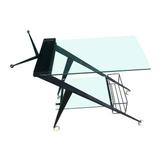Original 1950s Angelo Ostuni Atomic Age Bar Cart For Sale