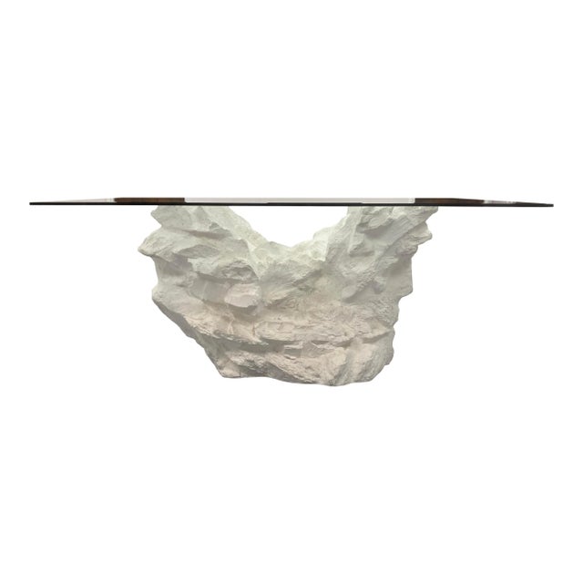 Mid-Century Modern Postmodern Faux Quarry Plaster Dining Table From Sirmos For Sale - Image 3 of 13