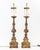 Pair of Italian Baroque Revival Giltwood Candlesticks Mounts as Table Lamps, late 19th century, acanthus leaf motif. 28" H...