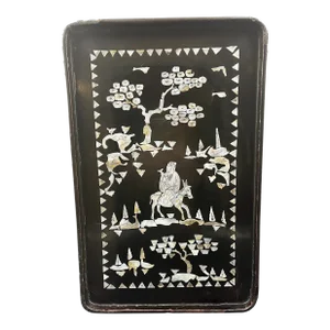 Late 19th Century Chinoiserie Mother of Pearl Inlaid Tray