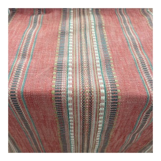High End Designer Colefax & Fowler Woven Stripe Cotton Textile- 3 1/3 Yards For Sale
