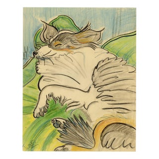 Jean Mary Ogilvie Sleeping Collie Dog, 1930s For Sale