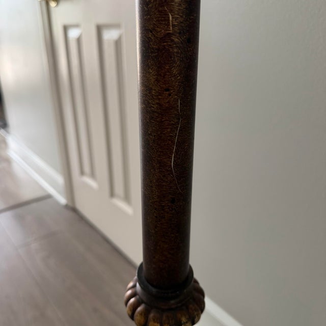 1980s Hollywood Regency Berman Gilded Floor Lamp With Amber Mosaic Glass Urn For Sale - Image 11 of 11
