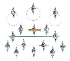 French Neoclassical Revival Vanity Bathroom Accessories, 1970, Set of 14