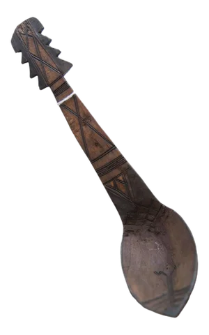 Vintage African Wooden Instrument Design Spoon