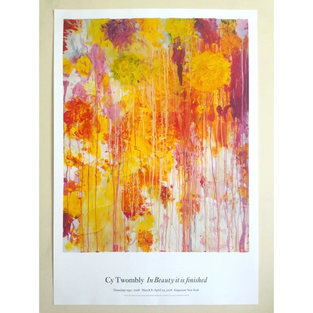 Cy Twombly Foundation " in Beauty It Is Finished " Abstract Expressionist Lithograph Print Large Exhibition Poster For Sale - Image 11 of 12