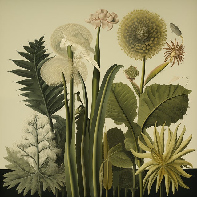 This fine art print reproduces a beautifully detailed 19th-century botanical illustration depicting an elegant arrangement...