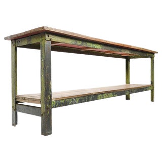 Vintage Teak Wood Table, 1940s For Sale