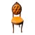 1970s Vintage Carved Italian Wood and Leather Vanity Chair For Sale