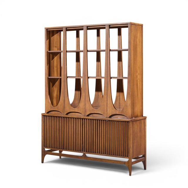 Mid-Century Modern Broyhill Brasilia Mid Century Walnut Room Divider For Sale - Image 3 of 12